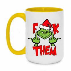 Чашка двухцветная 420ml The grinch f*ck them - PrintSalon