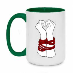 Чашка двухцветная 420ml Tied Hands - PrintSalon