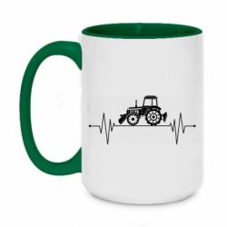 Чашка двухцветная 420ml Трактор импульс - PrintSalon