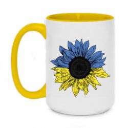 Кружка двоколірна 420ml Україна! Соняшник