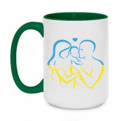 Кружка двухцветная 420ml Украина! Семья! - PrintSalon