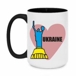 Кружка двухцветная 420ml Ukraine in heart - PrintSalon