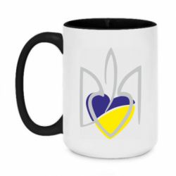 Кружка двухцветная 420ml Ukrainian heart - PrintSalon