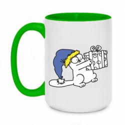 Чашка двухцветная 420ml Украинский кот саймона с подарком - PrintSalon