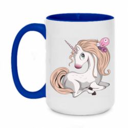 Чашка двухцветная 420ml Unicorn with bow tie - PrintSalon