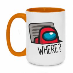 Чашка двухцветная 420ml Where? ( Among Us )-PrintSalon Чашка двухцветная 420ml Where? ( Among Us )