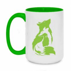 Чашка двухцветная 420ml Wolf And Fox - PrintSalon