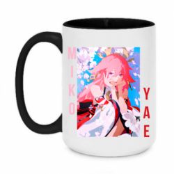 Чашка двухцветная 420ml Yae Miko art - PrintSalon