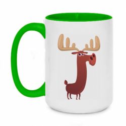 Чашка двухцветная 420ml Забавный олень - PrintSalon