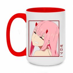 Чашка двухцветная 420ml Zero Two Smile - PrintSalon