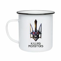 Кружка емальована A killer monster - PrintSalon