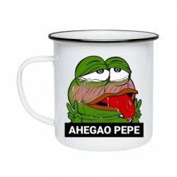 Кружка эмалированная Аhegao PePe - PrintSalon
