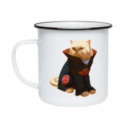 Кружка эмалированная Akatsuki angry cat - PrintSalon