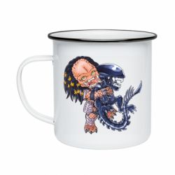 Кружка эмалированная Alien vs Predator - PrintSalon