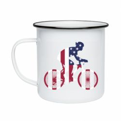 Кружка эмалированная American cyclist - PrintSalon