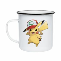 Кружка эмалированная Ash's hat Pikachu - PrintSalon