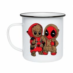 Кружка эмалированная Baby Groot And Deadpool - PrintSalon