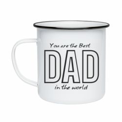 Кружка емальована Best dad text - PrintSalon