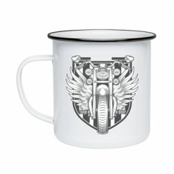 Кружка эмалированная Bike Shield Art - PrintSalon