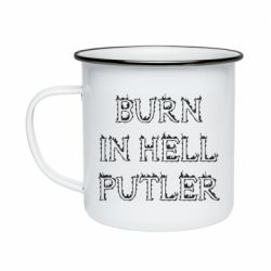 Кружка эмалированная Born in Hell Putin - PrintSalon