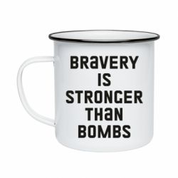 Кружка эмалированная Bravery is stronger - PrintSalon