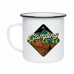 Кружка эмалированная Camping and forest - PrintSalon