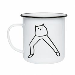 Кружка эмалированная Cat in pants - PrintSalon