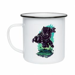 Кружка эмалированная Cute Black panther - PrintSalon