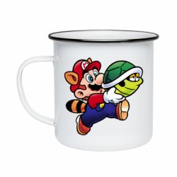 Кружка эмалированная Cute Mario with turtle - PrintSalon