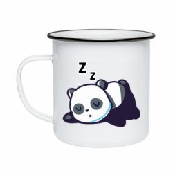 Кружка эмалированная Cute panda sleeping - PrintSalon