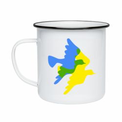 Кружка эмалированная Dove flag of Ukraine - PrintSalon