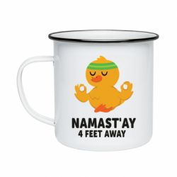 Кружка эмалированная Duck Namast'ay Away - PrintSalon