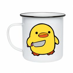 Кружка емальована Duckling With A Knife - PrintSalon
