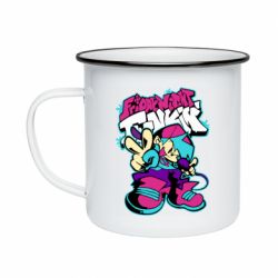 Кружка эмалированная FnF Boy And Logo