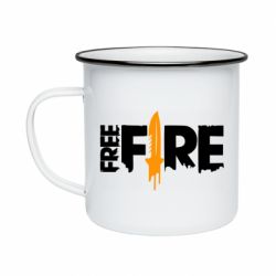 Кружка емальована Free Fire vertical logo - PrintSalon