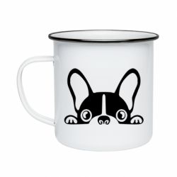 Кружка эмалированная French Bulldog Puppy - PrintSalon