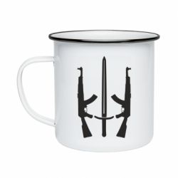 Кружка емальована Герб добровольчих батальйонів - PrintSalon