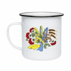 Кружка емальована Герб колоски і калина - PrintSalon