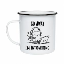 Кружка эмалированная Go away i'm introverting - PrintSalon