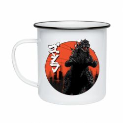 Кружка емальована Годзила Арт - PrintSalon