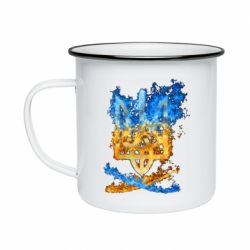 Кружка эмалированная Горящий гербу Украины - PrintSalon