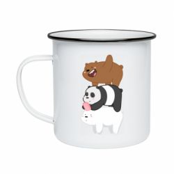 Кружка эмалированная Гризли Панда и Белый - PrintSalon