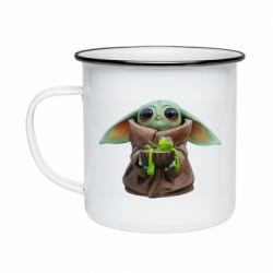 Кружка эмалированная Grogu and Kermit - PrintSalon