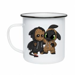 Кружка эмалированная Groot And Toothless - PrintSalon