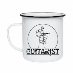 Кружка эмалированная Guitar player. - PrintSalon