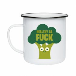Кружка эмалированная Healthy as fuck - PrintSalon