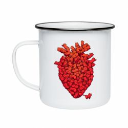 Кружка эмалированная Heart of many cats - PrintSalon