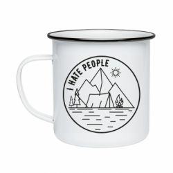 Кружка эмалированная I hate people - camper - PrintSalon