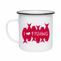 Кружка емальована I Love Fishing