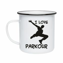 Кружка эмалированная I love parkour - PrintSalon